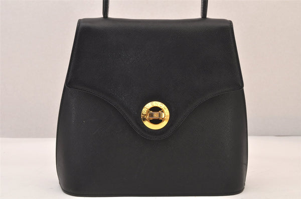 Authentic GIVENCHY Vintage Leather Shoulder Hand Bag Purse Black 8496M