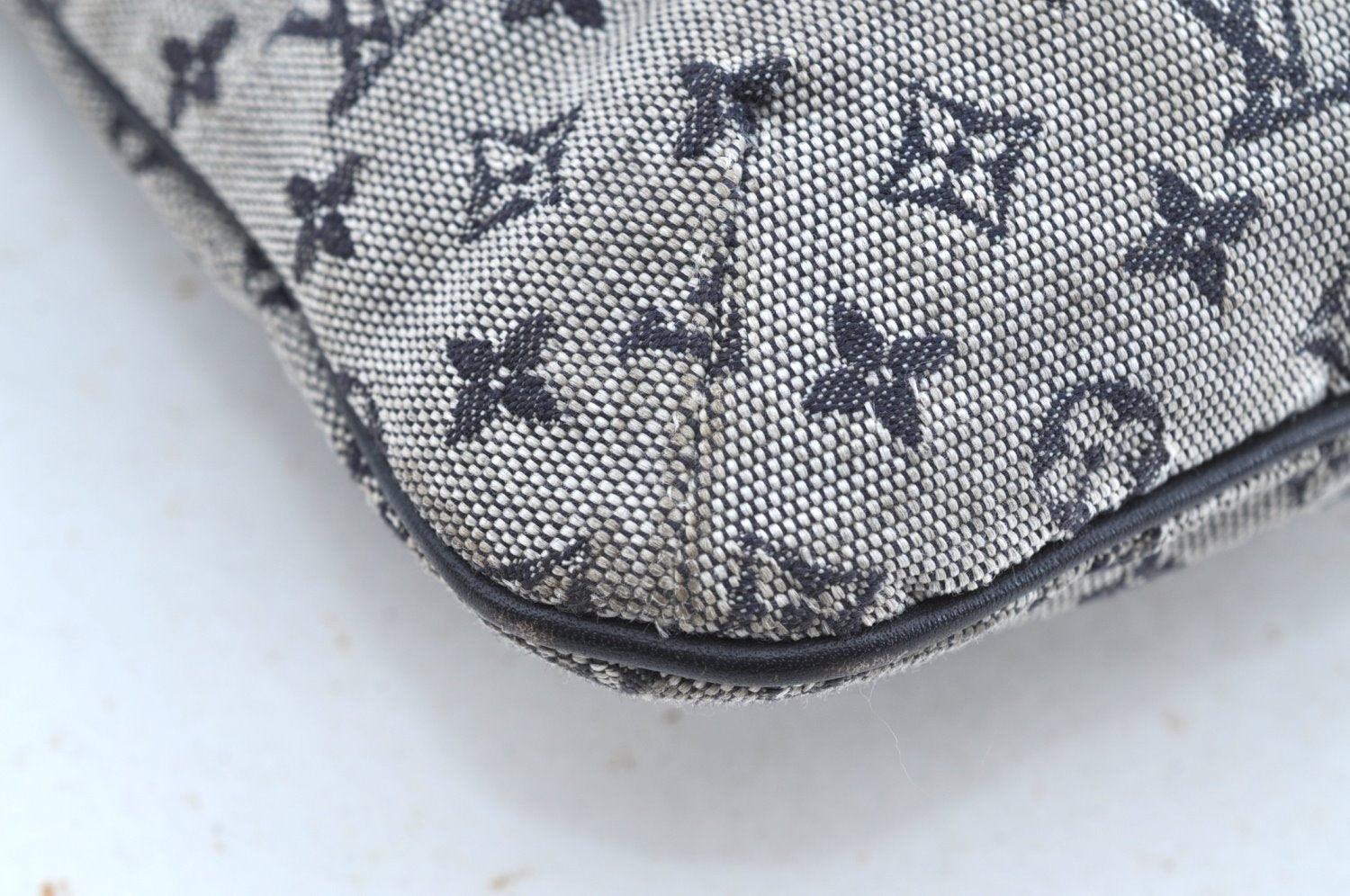 Auth Louis Vuitton Monogram Mini Francoise Blue M92208 Shoulder Hand Bag 8497G