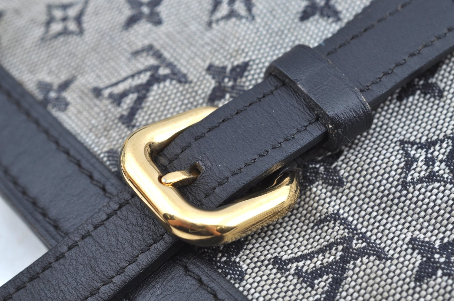 Auth Louis Vuitton Monogram Mini Francoise Blue M92208 Shoulder Hand Bag 8497G