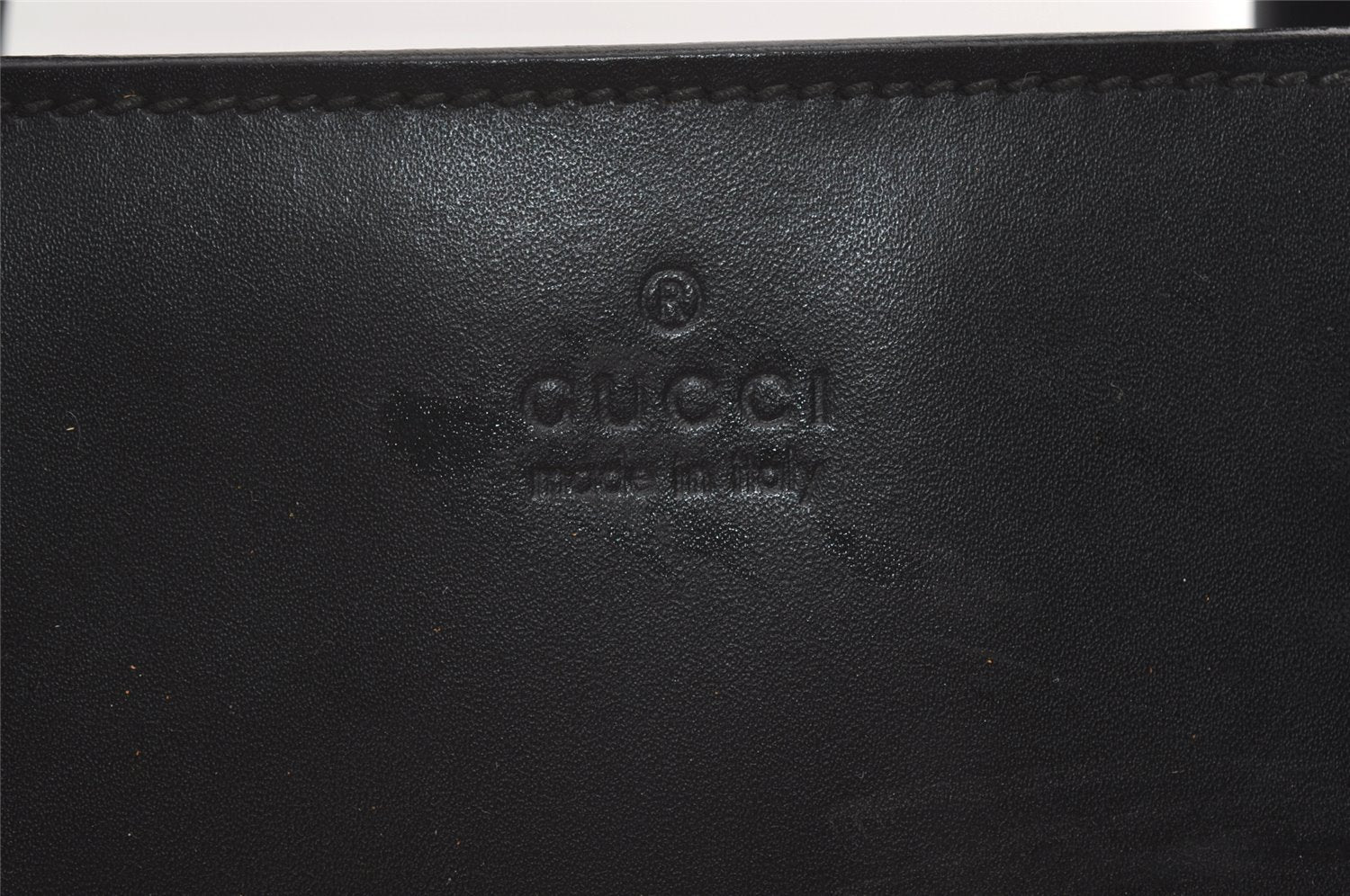 Authentic GUCCI Vintage Briefcase Business Hand Bag Leather 03012 Black 8497I