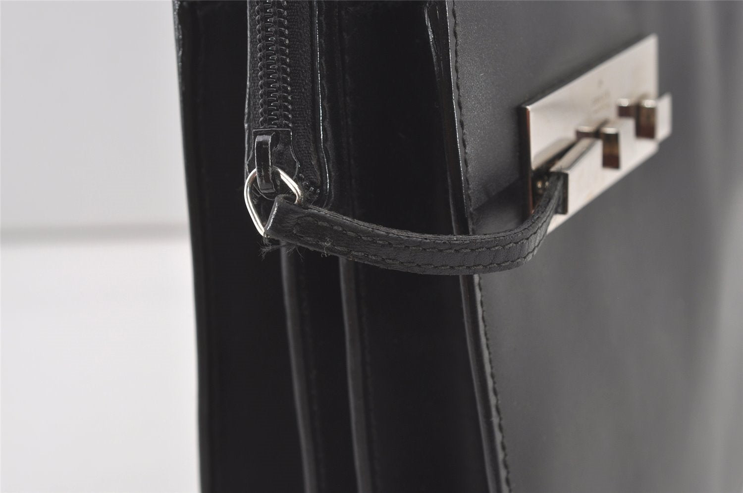 Authentic GUCCI Vintage Briefcase Business Hand Bag Leather 03012 Black 8497I