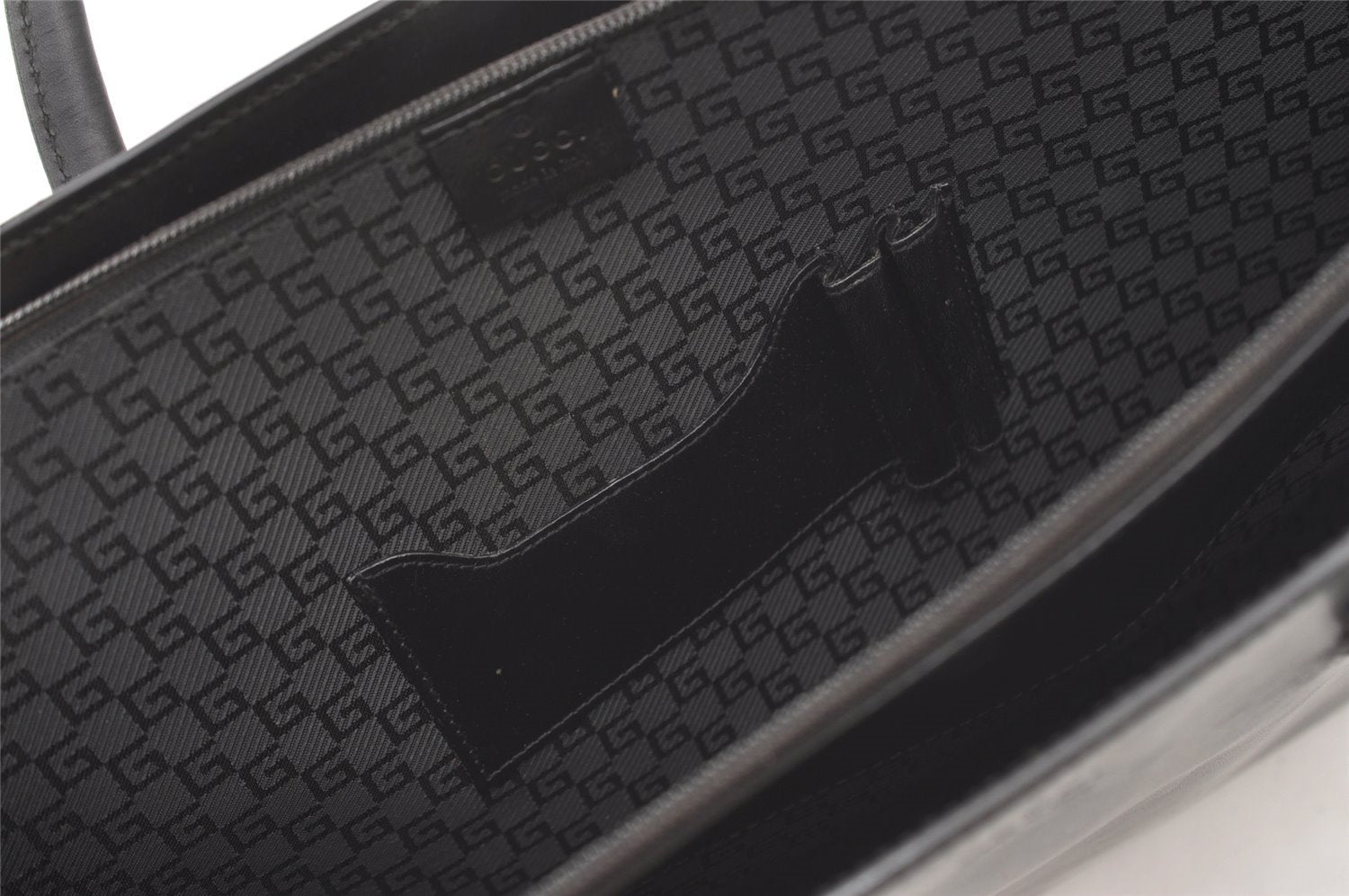 Authentic GUCCI Vintage Briefcase Business Hand Bag Leather 03012 Black 8497I