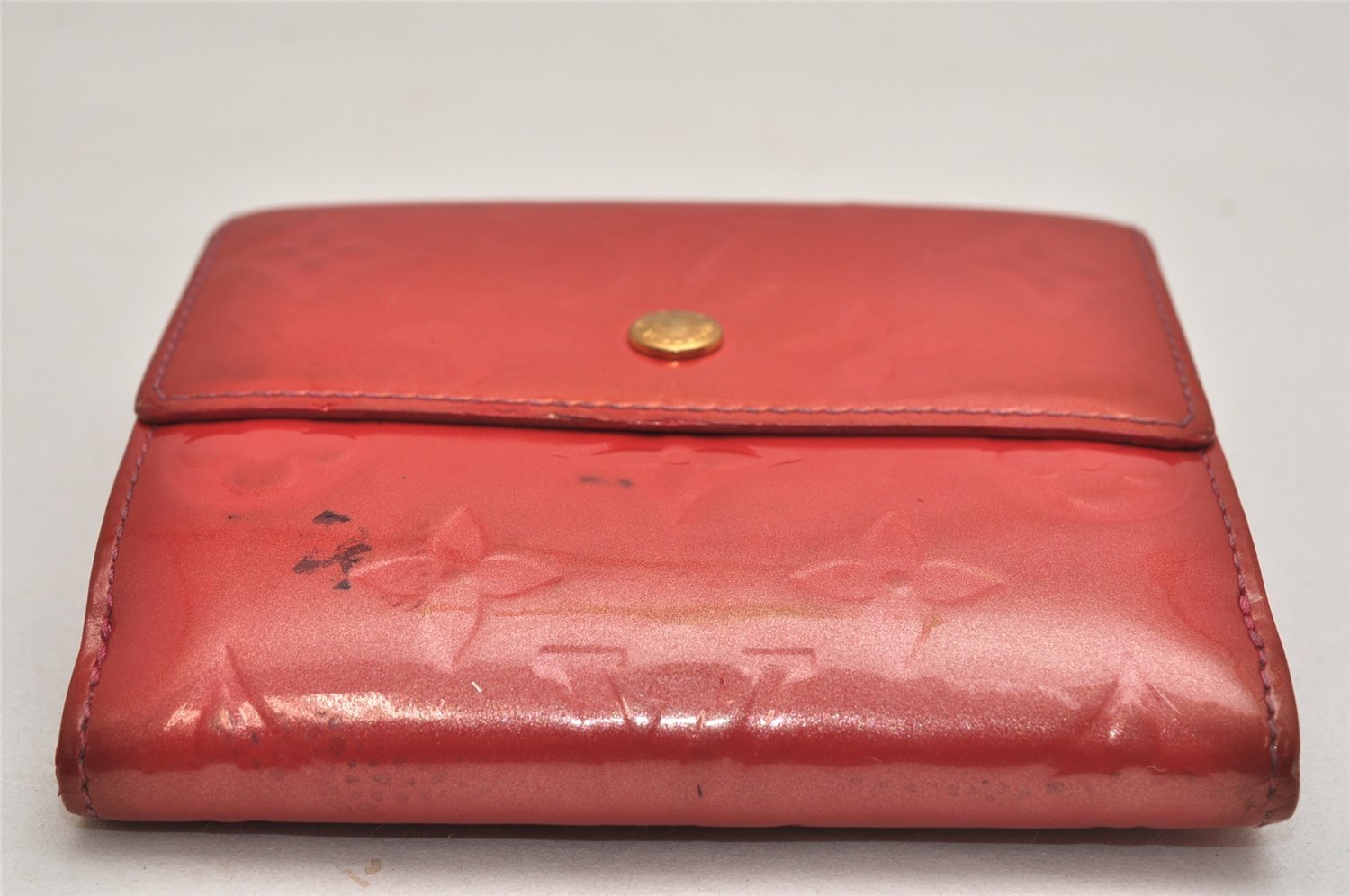 Auth Louis Vuitton Vernis Porte Monnaie Billets Cartes Credit Wallet Pink 8498J