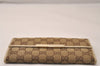 Authentic GUCCI Vintage Long Wallet Purse GG Canvas Leather 112715 Brown 8501J