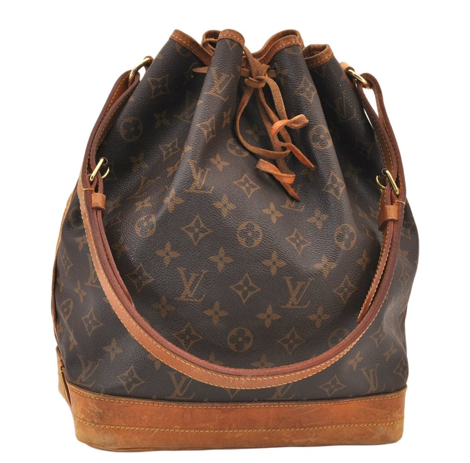 Authentic Louis Vuitton Monogram Noe Shoulder Drawstring Bag M42224 LV 8501M