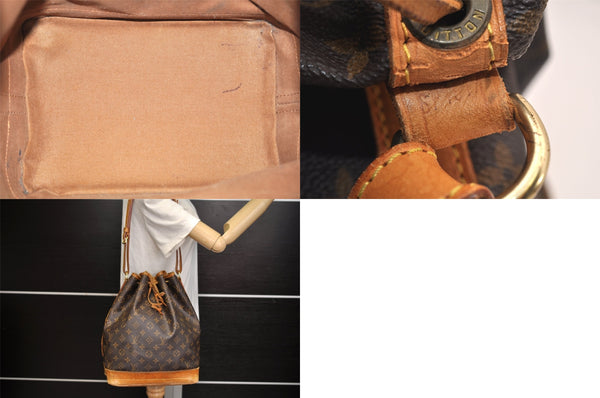 Authentic Louis Vuitton Monogram Noe Shoulder Drawstring Bag M42224 LV 8501M