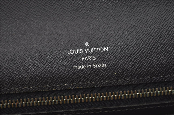 Authentic Louis Vuitton Taiga Selenga Clutch Hand Bag Black M30782 LV 8503J