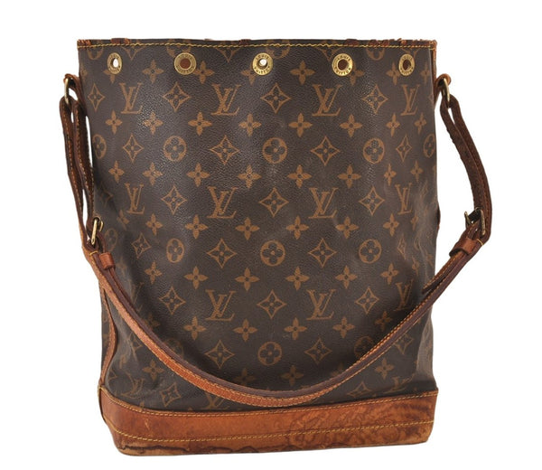 Authentic Louis Vuitton Monogram Noe Shoulder Drawstring Bag M42224 LV 8504M