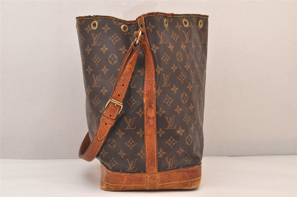 Authentic Louis Vuitton Monogram Noe Shoulder Drawstring Bag M42224 LV 8504M
