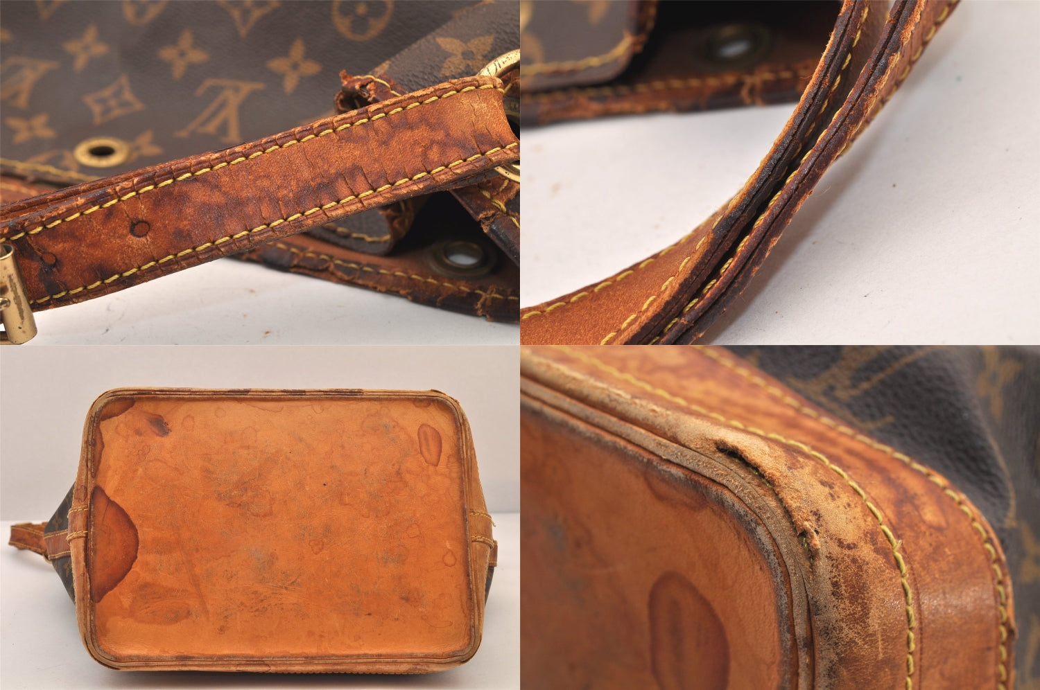 Authentic Louis Vuitton Monogram Noe Shoulder Drawstring Bag M42224 LV 8504M