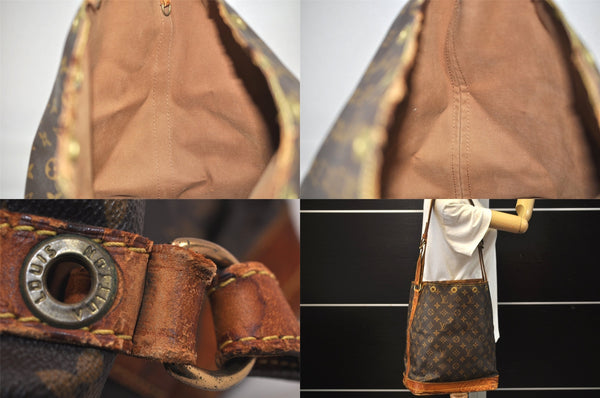 Authentic Louis Vuitton Monogram Noe Shoulder Drawstring Bag M42224 LV 8504M