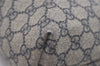 Authentic GUCCI Shoulder Hand Tote Bag GG PVC Leather 211138 Navy Blue 8505I
