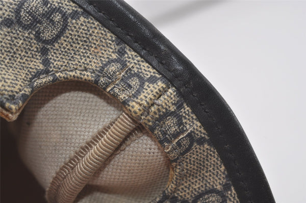 Authentic GUCCI Shoulder Hand Tote Bag GG PVC Leather 211138 Navy Blue 8505I