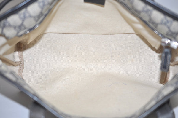 Authentic GUCCI Shoulder Hand Tote Bag GG PVC Leather 211138 Navy Blue 8505I