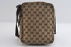 Authentic GUCCI Shoulder Cross Body Bag GG Canvas Leather 122759 Brown 8506I