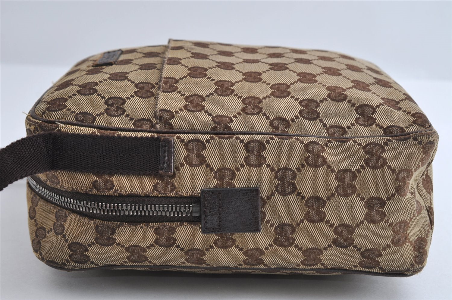 Authentic GUCCI Shoulder Cross Body Bag GG Canvas Leather 122759 Brown 8506I