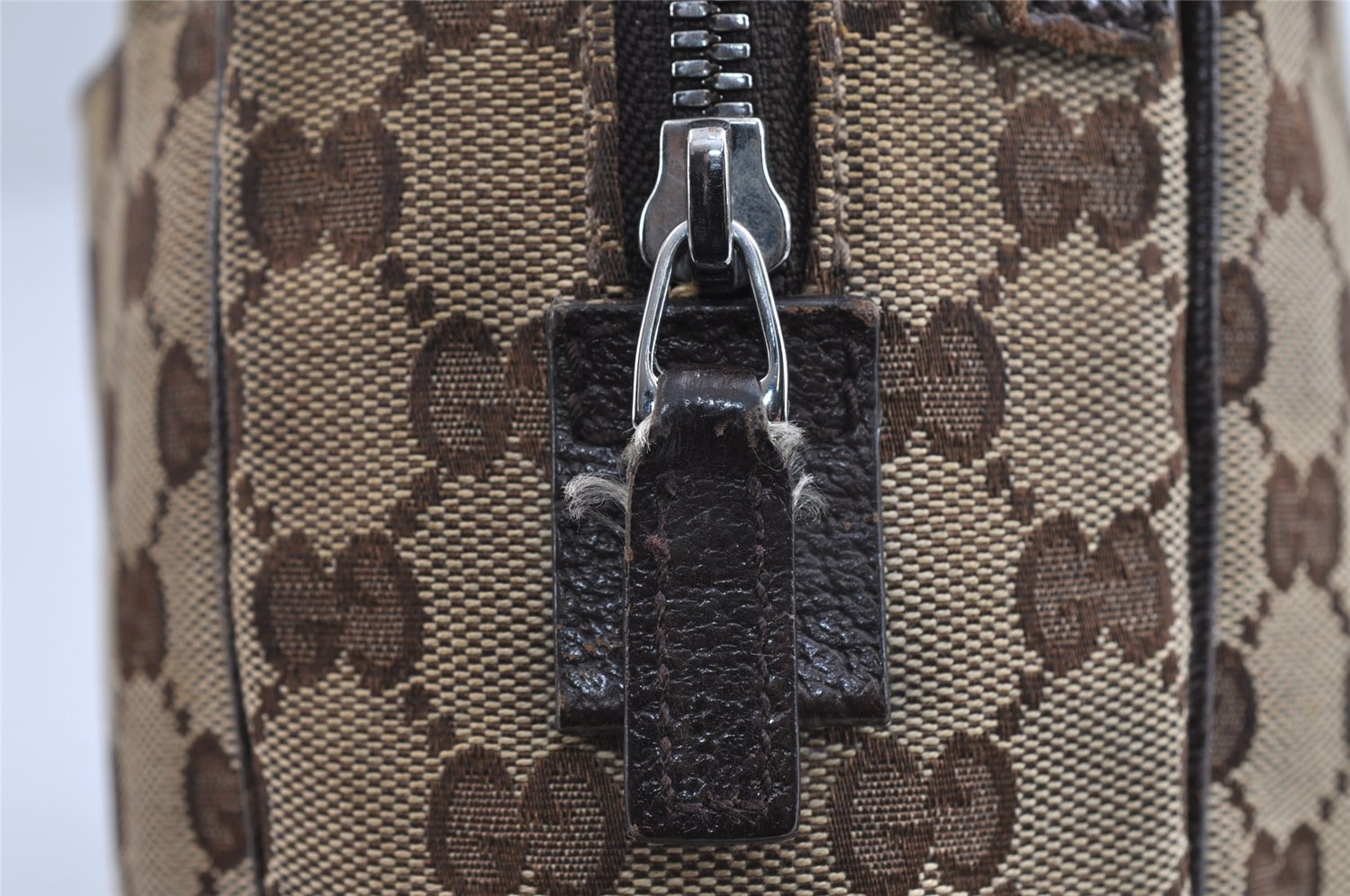 Authentic GUCCI Shoulder Cross Body Bag GG Canvas Leather 122759 Brown 8506I