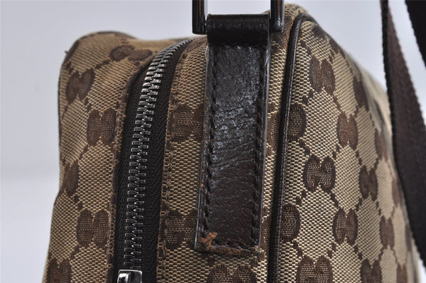Authentic GUCCI Shoulder Cross Body Bag GG Canvas Leather 122759 Brown 8506I