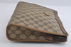 Authentic GUCCI Vintage Clutch Hand Bag Purse GG PVC Leather Brown 8507I