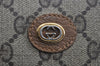 Authentic GUCCI Vintage Clutch Hand Bag Purse GG PVC Leather Brown 8507I