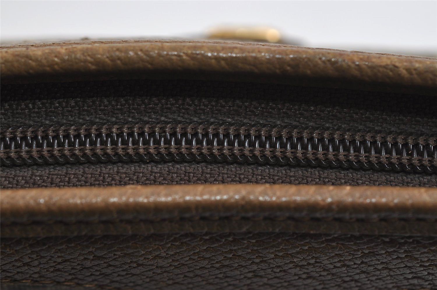 Authentic GUCCI Vintage Clutch Hand Bag Purse GG PVC Leather Brown 8507I