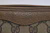 Authentic GUCCI Vintage Clutch Hand Bag Purse GG PVC Leather Brown 8507I