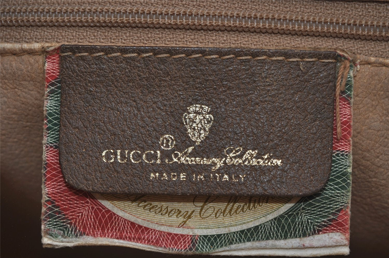 Authentic GUCCI Vintage Clutch Hand Bag Purse GG PVC Leather Brown 8507I