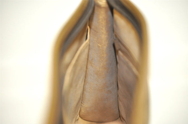 Authentic GUCCI Vintage Clutch Hand Bag Purse GG PVC Leather Brown 8507I