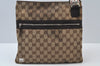 Auth GUCCI Web Sherry Line Shoulder Bag GG Canvas Leather 145809 Brown 8508I