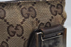 Auth GUCCI Web Sherry Line Shoulder Bag GG Canvas Leather 145809 Brown 8508I