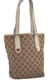 Authentic GUCCI Charmy Shoulder Tote Bag GG Canvas Leather 153361 Brown 8509I