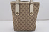 Authentic GUCCI Charmy Shoulder Tote Bag GG Canvas Leather 153361 Brown 8509I