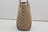 Authentic GUCCI Charmy Shoulder Tote Bag GG Canvas Leather 153361 Brown 8509I