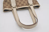 Authentic GUCCI Charmy Shoulder Tote Bag GG Canvas Leather 153361 Brown 8509I