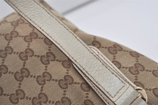 Authentic GUCCI Charmy Shoulder Tote Bag GG Canvas Leather 153361 Brown 8509I