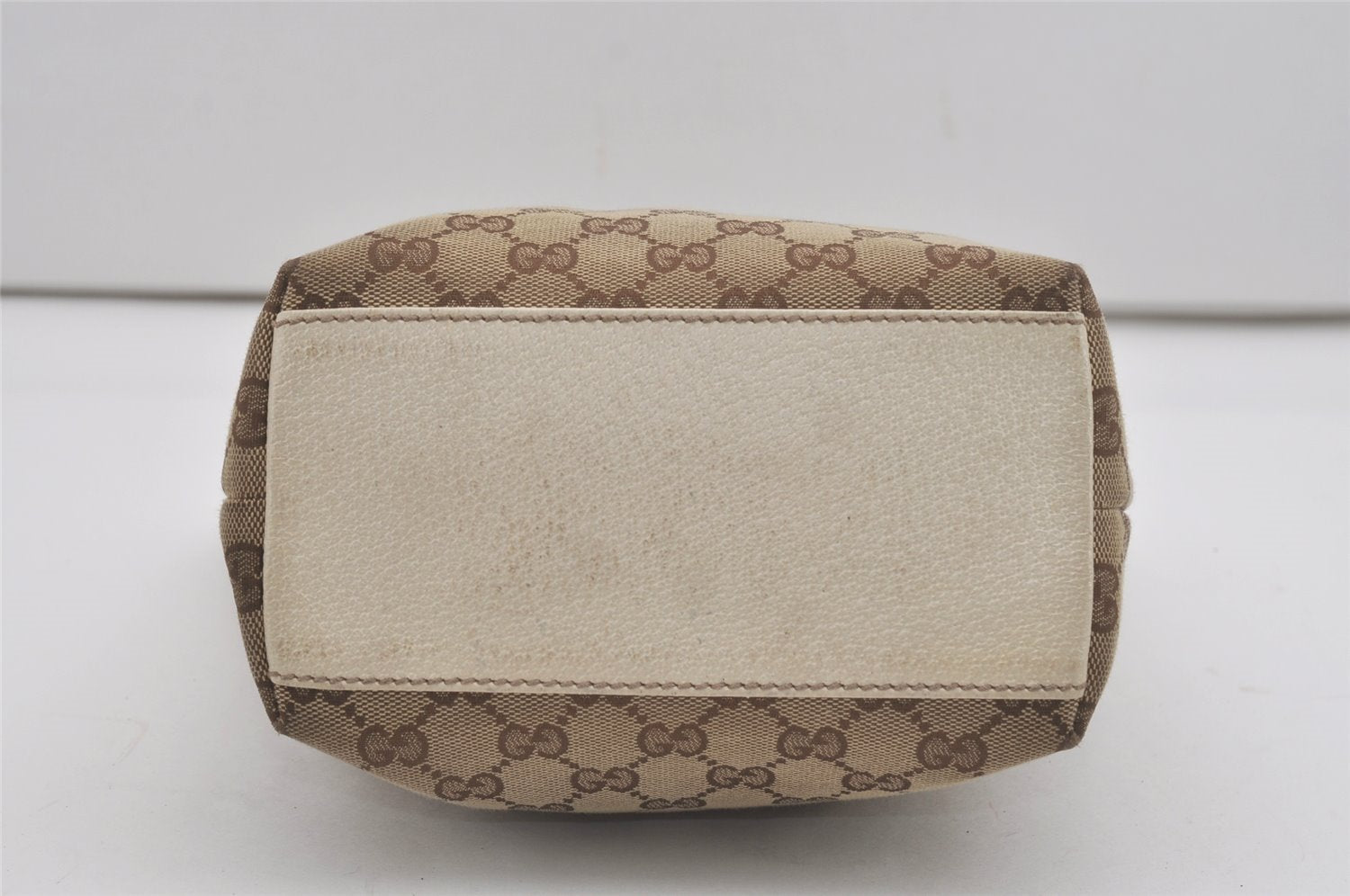 Authentic GUCCI Charmy Shoulder Tote Bag GG Canvas Leather 153361 Brown 8509I