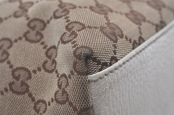 Authentic GUCCI Charmy Shoulder Tote Bag GG Canvas Leather 153361 Brown 8509I