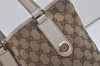 Authentic GUCCI Charmy Shoulder Tote Bag GG Canvas Leather 153361 Brown 8509I