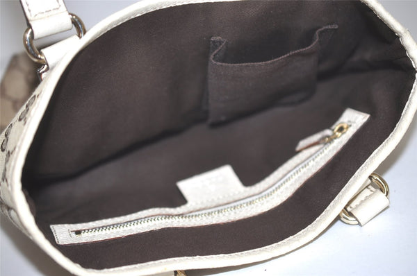 Authentic GUCCI Charmy Shoulder Tote Bag GG Canvas Leather 153361 Brown 8509I