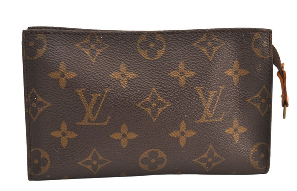 Authentic Louis Vuitton Monogram Pouch For Bucket PM LV Junk 8509M