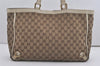 Authentic GUCCI Abbey Shoulder Tote Bag GG Canvas Leather 130736 Brown 8510I