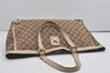 Authentic GUCCI Abbey Shoulder Tote Bag GG Canvas Leather 130736 Brown 8510I
