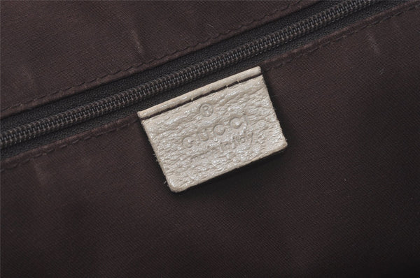 Authentic GUCCI Abbey Shoulder Tote Bag GG Canvas Leather 130736 Brown 8510I