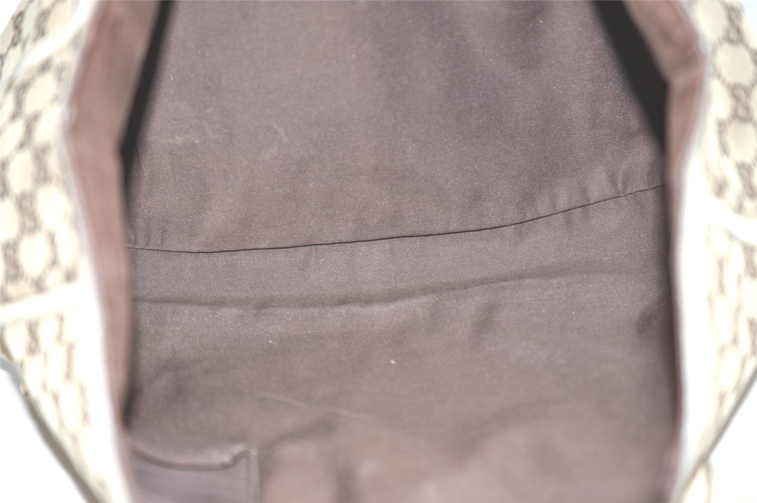 Authentic GUCCI Abbey Shoulder Tote Bag GG Canvas Leather 130736 Brown 8510I