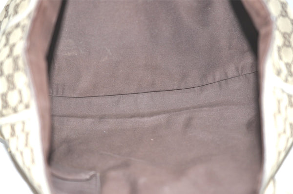 Authentic GUCCI Abbey Shoulder Tote Bag GG Canvas Leather 130736 Brown 8510I