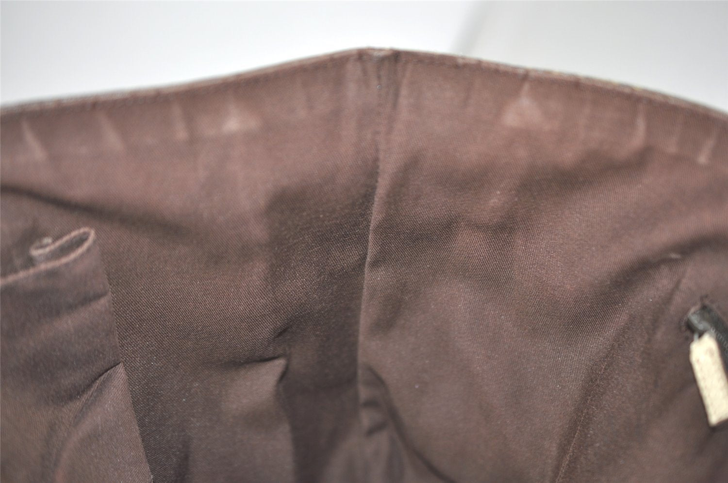 Authentic GUCCI Abbey Shoulder Tote Bag GG Canvas Leather 130736 Brown 8510I