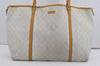 Authentic GUCCI Vintage Shoulder Tote Bag GG PVC Leather 197954 White 8511I