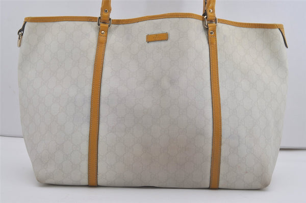 Authentic GUCCI Vintage Shoulder Tote Bag GG PVC Leather 197954 White 8511I