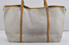 Authentic GUCCI Vintage Shoulder Tote Bag GG PVC Leather 197954 White 8511I