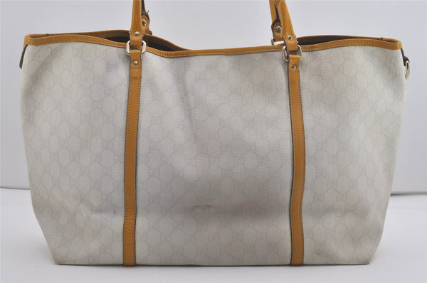Authentic GUCCI Vintage Shoulder Tote Bag GG PVC Leather 197954 White 8511I